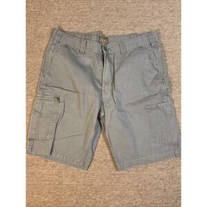 Schmidt Cargo Shorts Men's 38 Flat Front Gray Workwear Distressed